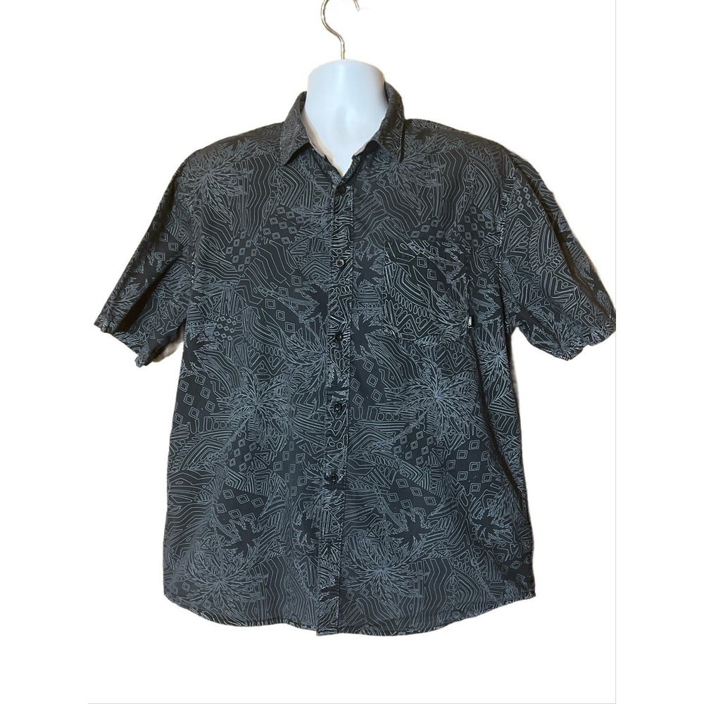 Vans Off The Wall Button Up Short Sleeve Hawaiian Shirt - Men's XL Navy & White